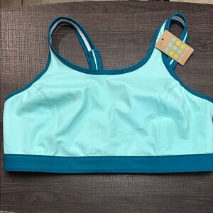 NWT Title Nine Teal and Aqua Sports Bra